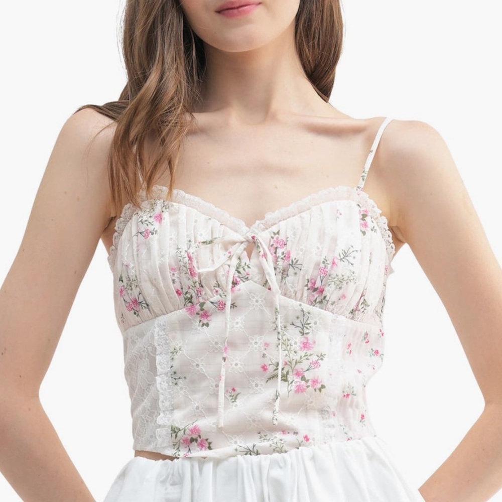 All in Favor Floral Lace Top